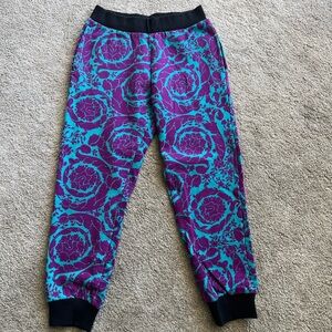 Versace Kids Floral Joggers - Purple and Blue